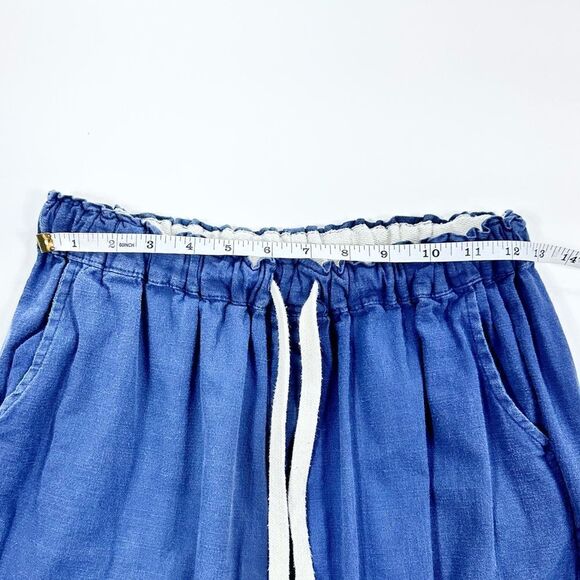 Nais cotton linen elastic waist cropped paint with lace cuff S - Picture 8 of 10